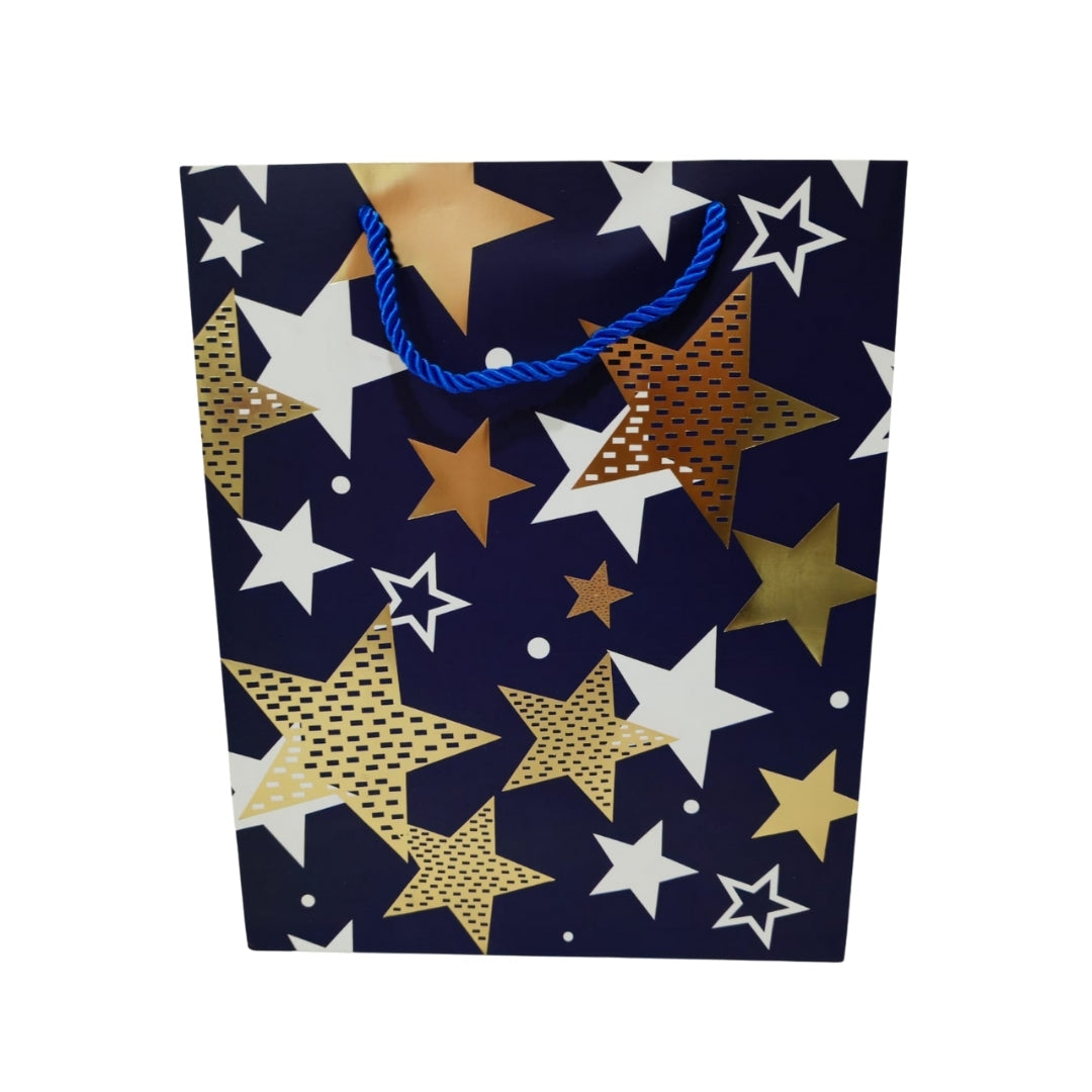 Bolsa para regalo de cartón diseño de estrellas