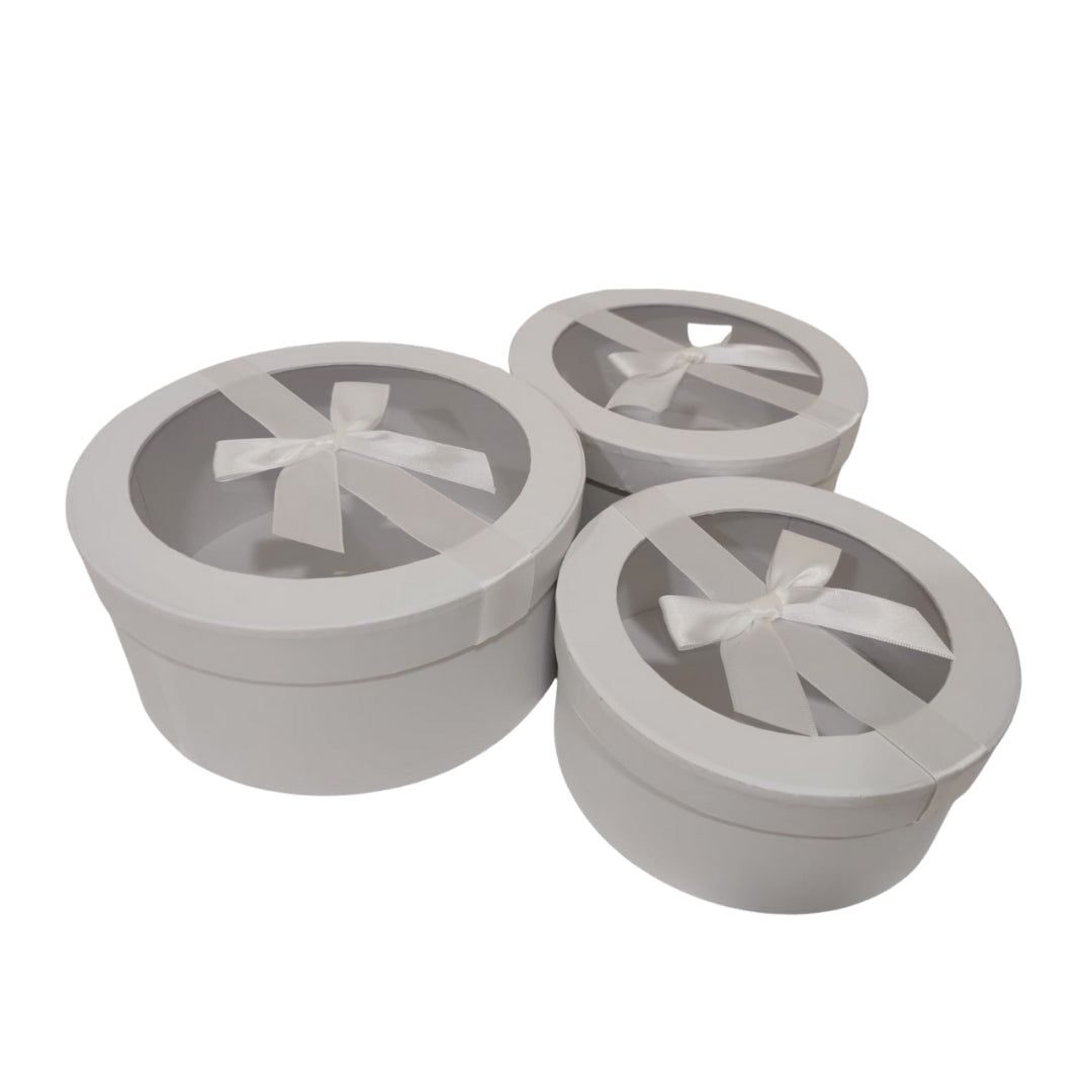 Set de 3 cajas redondas de empaque para regalos