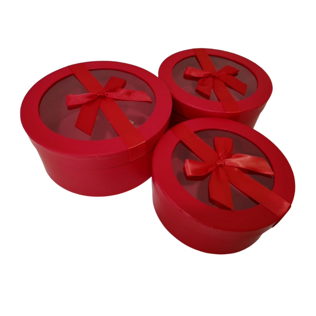 Set de 3 cajas redondas de empaque para regalos