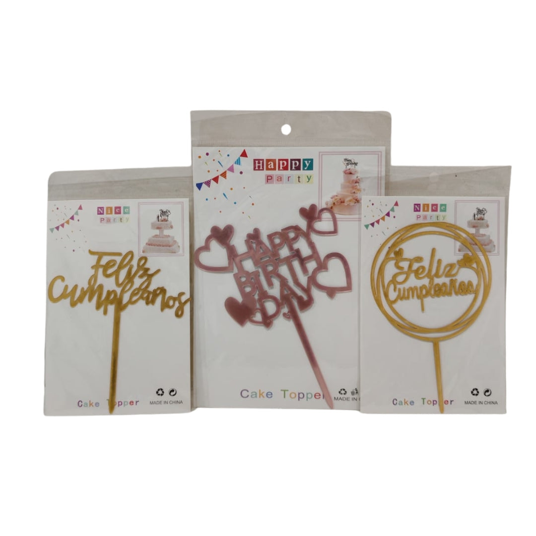 Cake Topper Feliz Cumpleaños