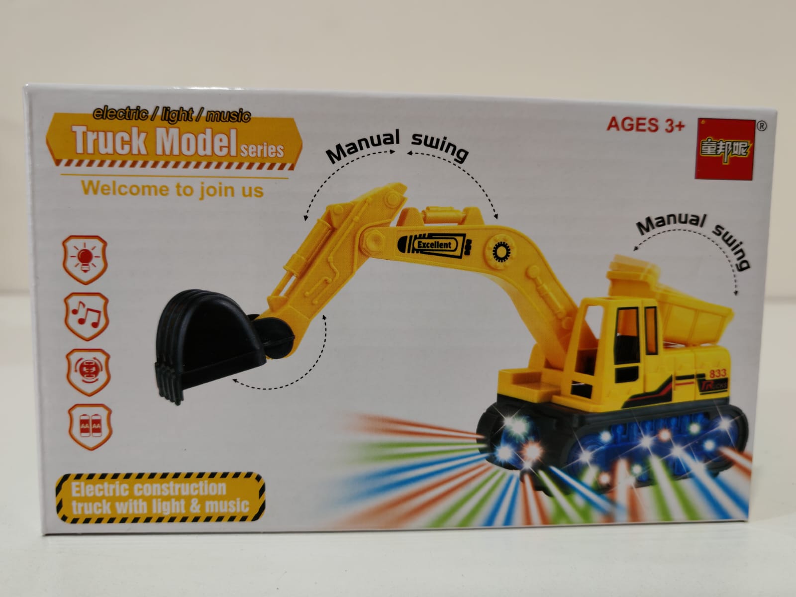 Excavadora de Juguete Infantil con Luz y Música