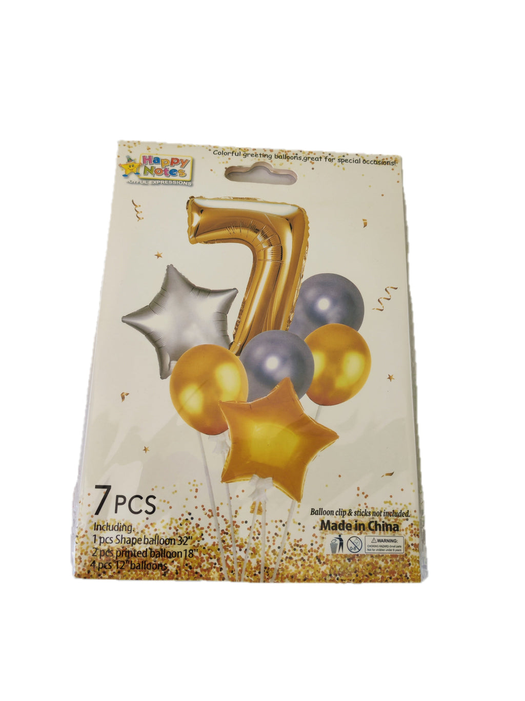Set de Globos para Cumpleaños con Número - 7 piezas