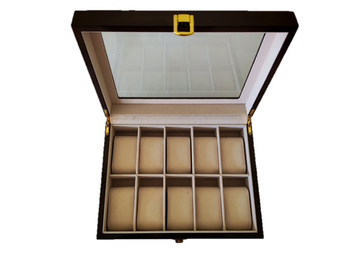 Caja de Madera sin Llave para 10 Relojes