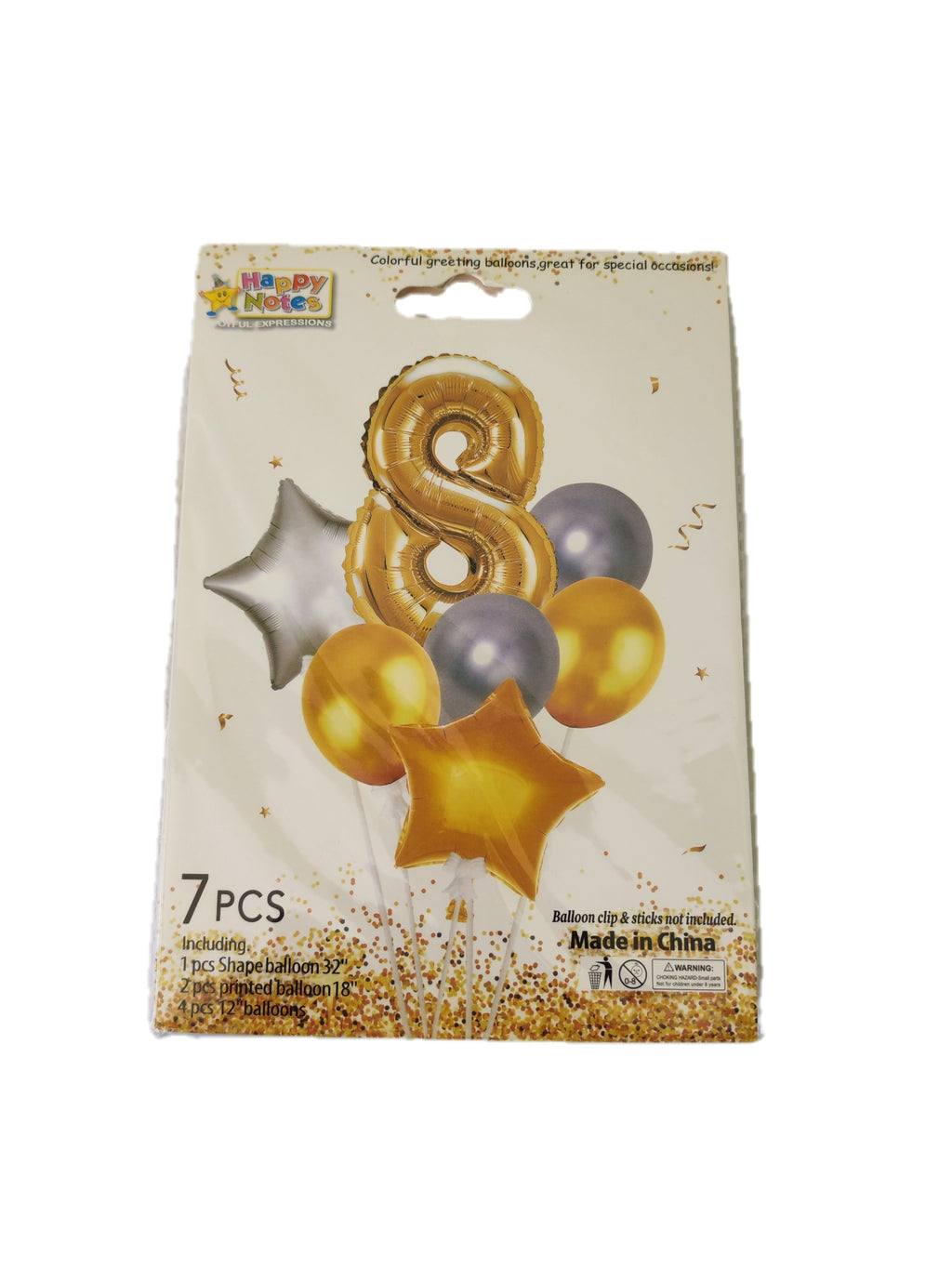 Set de Globos para Cumpleaños con Número - 7 piezas