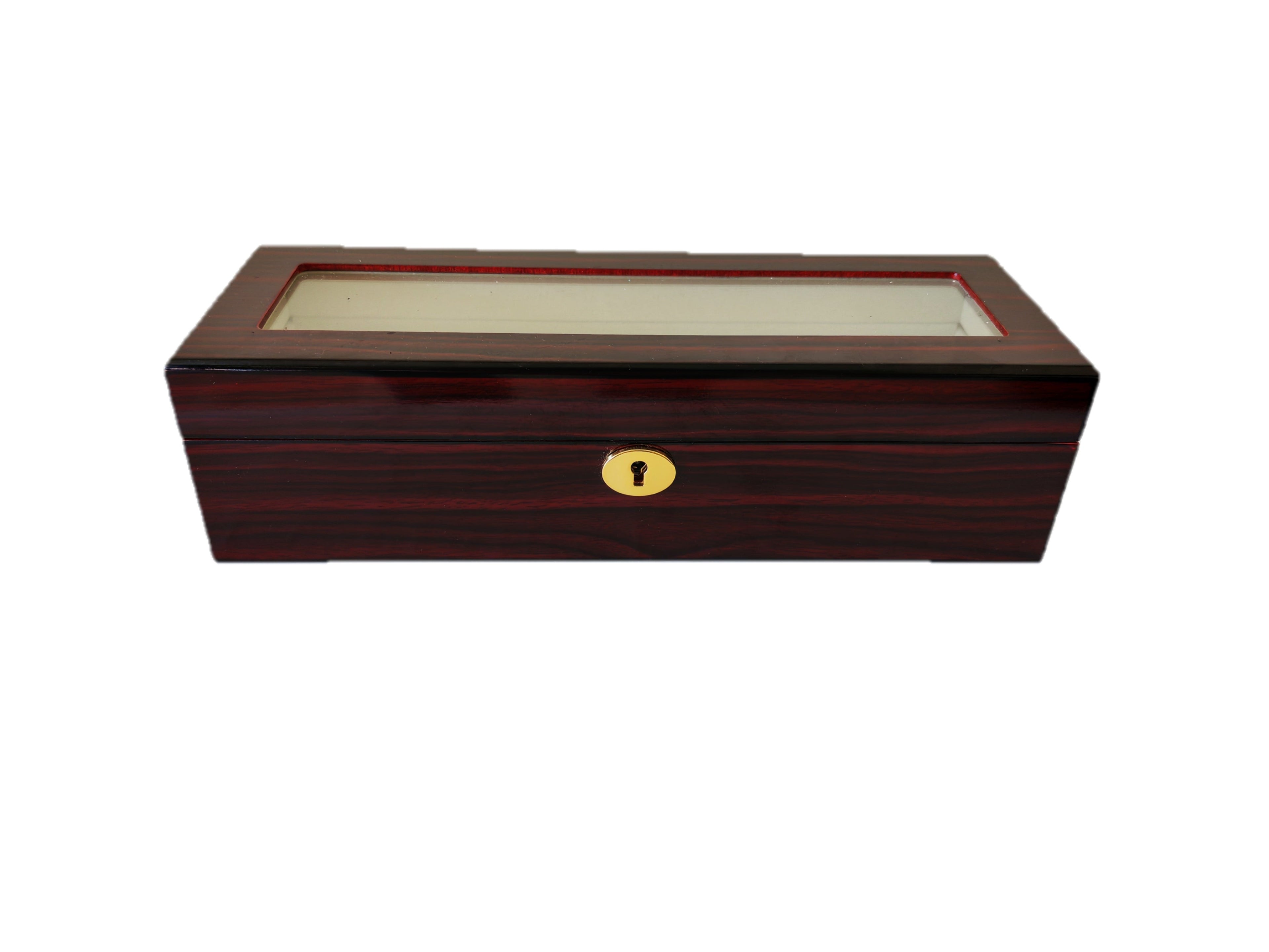 Caja de madera para reloj con llave 6 piezas