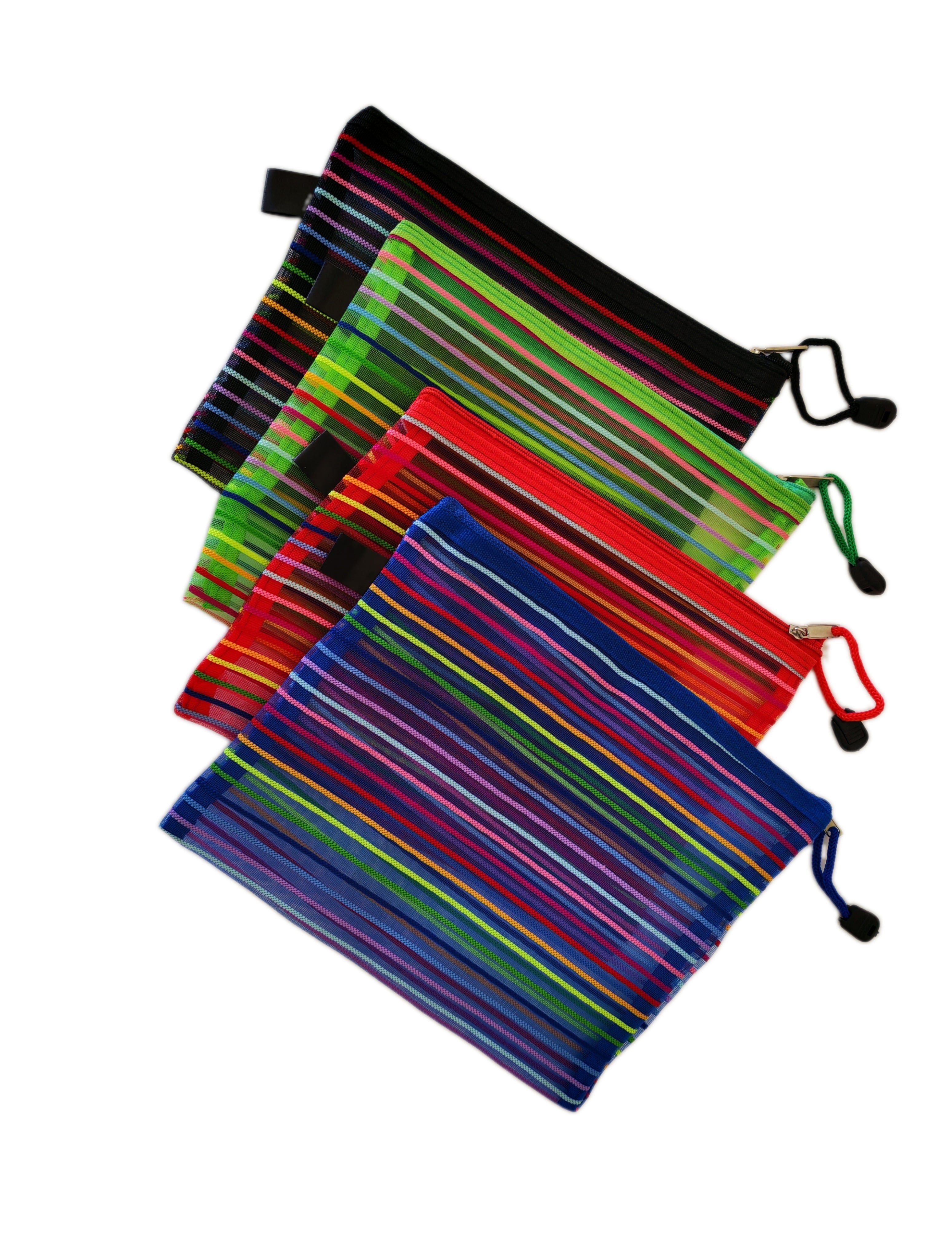 Bolsa con zipper a rayas de 24x18 cm