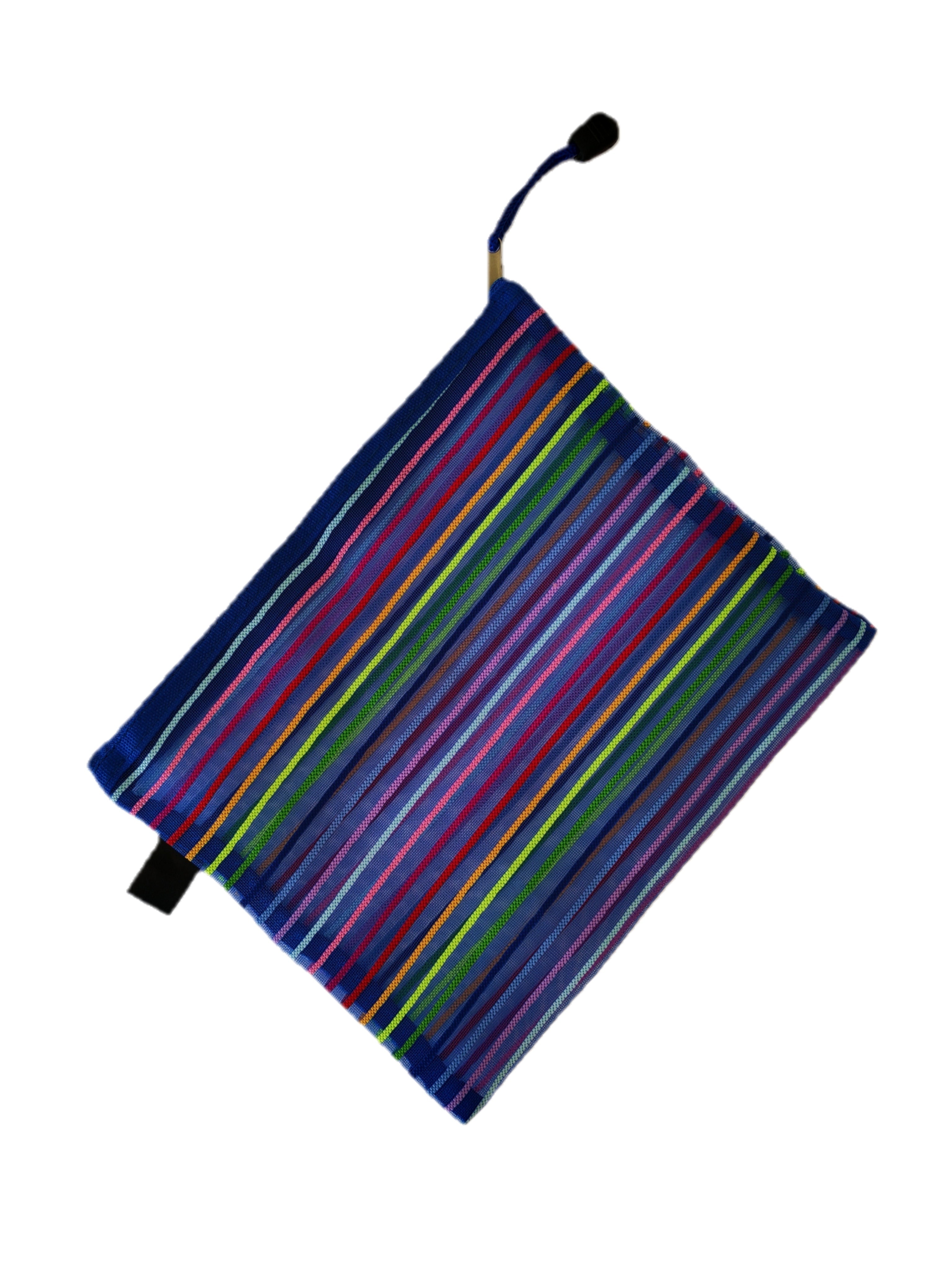 Bolsa con zipper a rayas de 24x18 cm