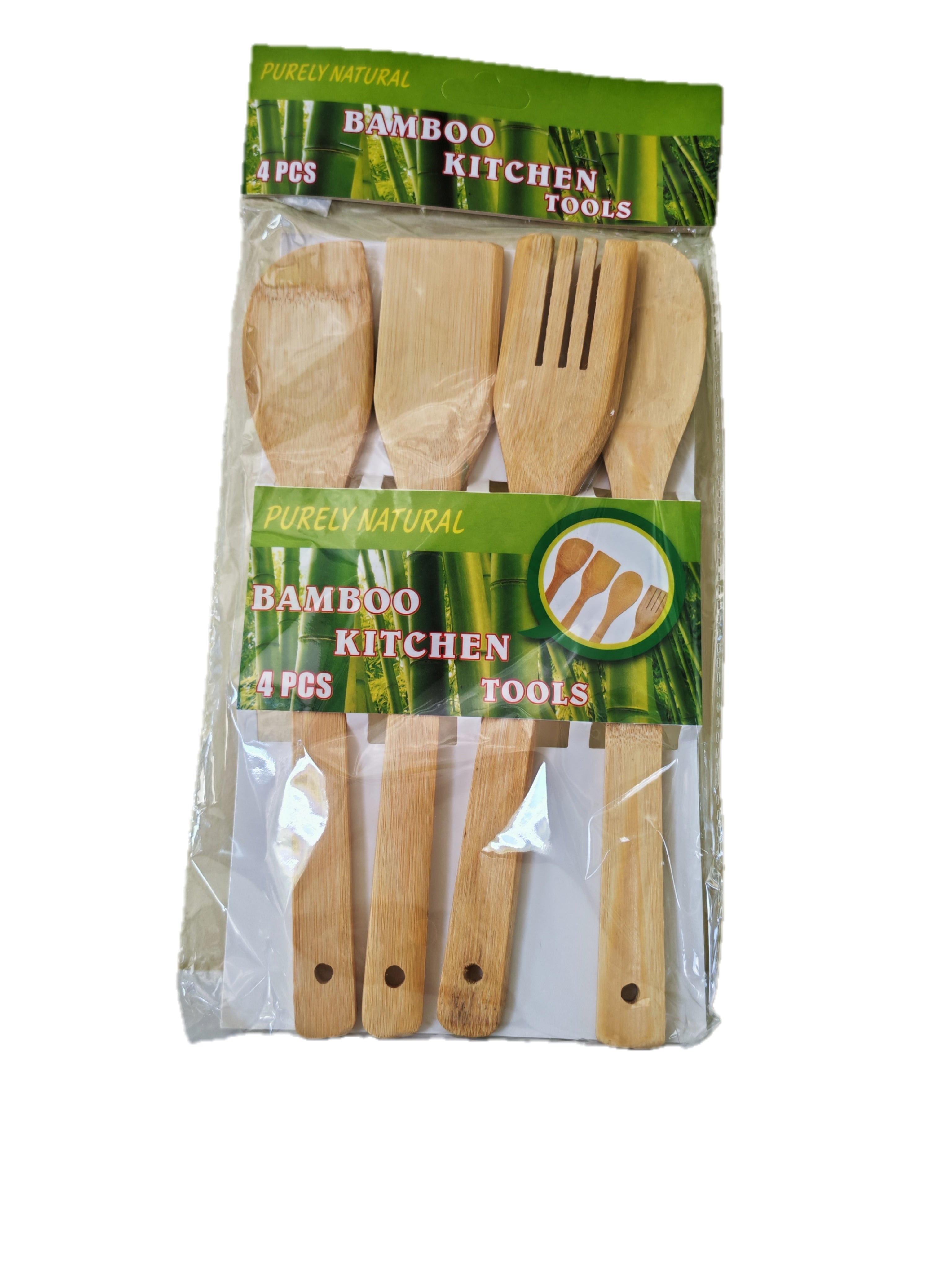 Set de 4 Paletas de Bambú para Cocina - 28 cm