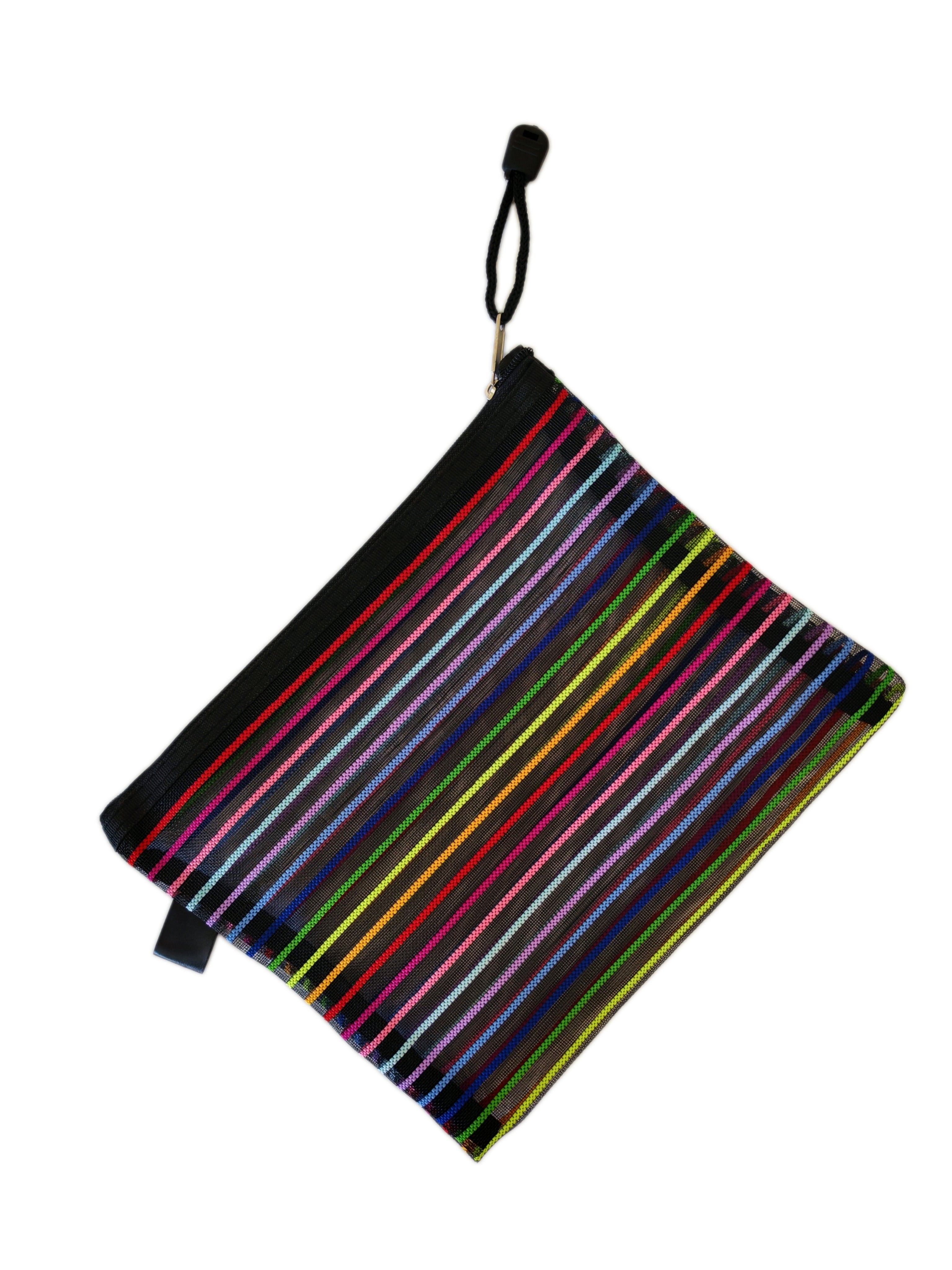 Bolsa con zipper a rayas de 24x18 cm