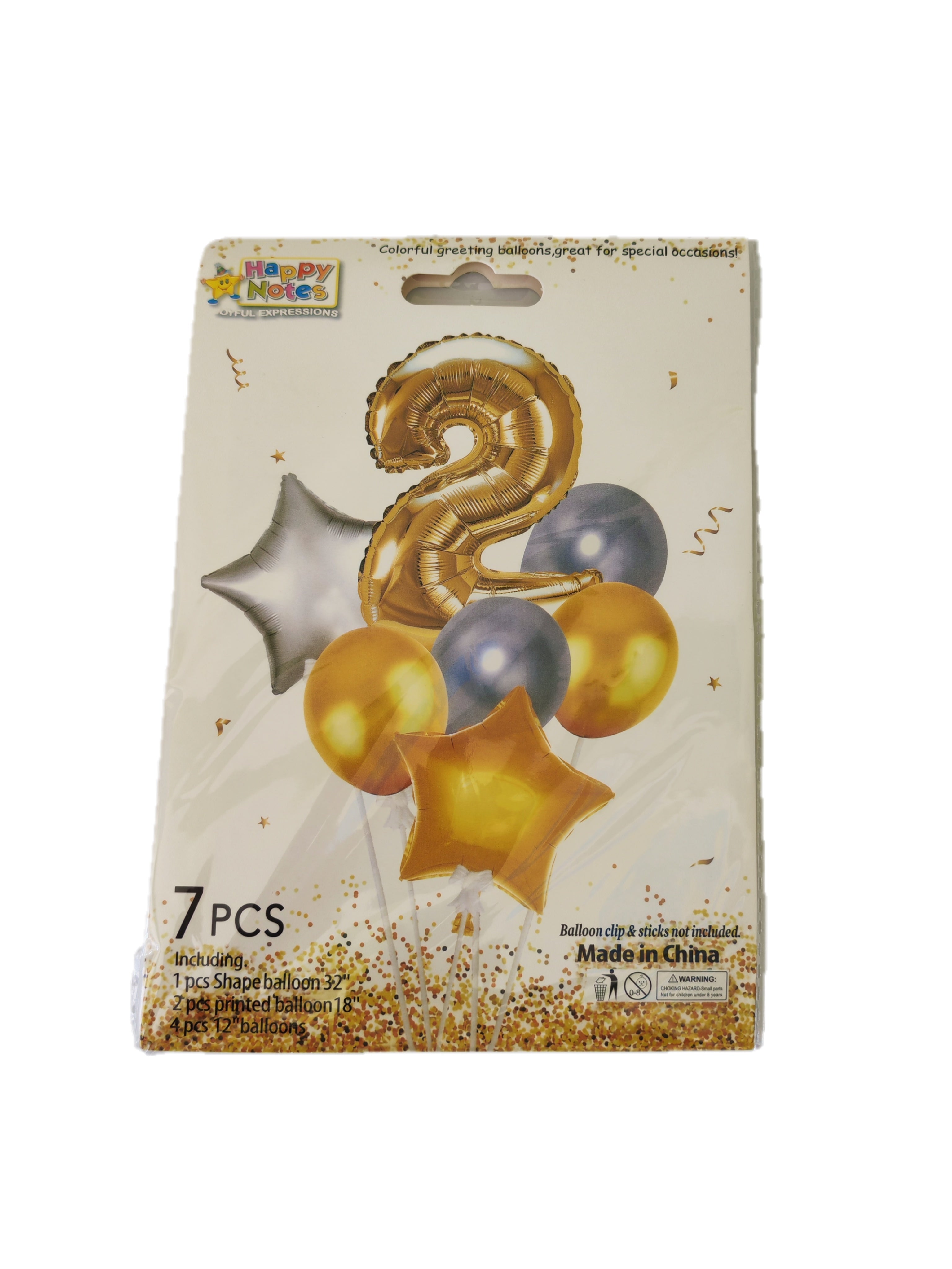 Set de Globos para Cumpleaños con Número - 7 piezas