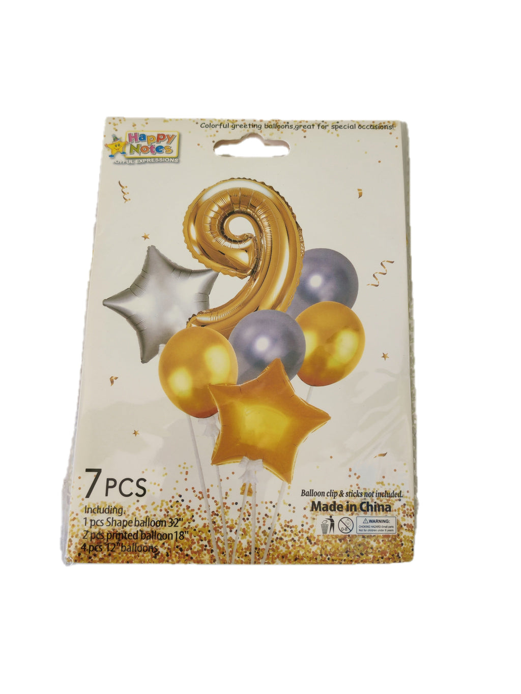 Set de Globos para Cumpleaños con Número - 7 piezas