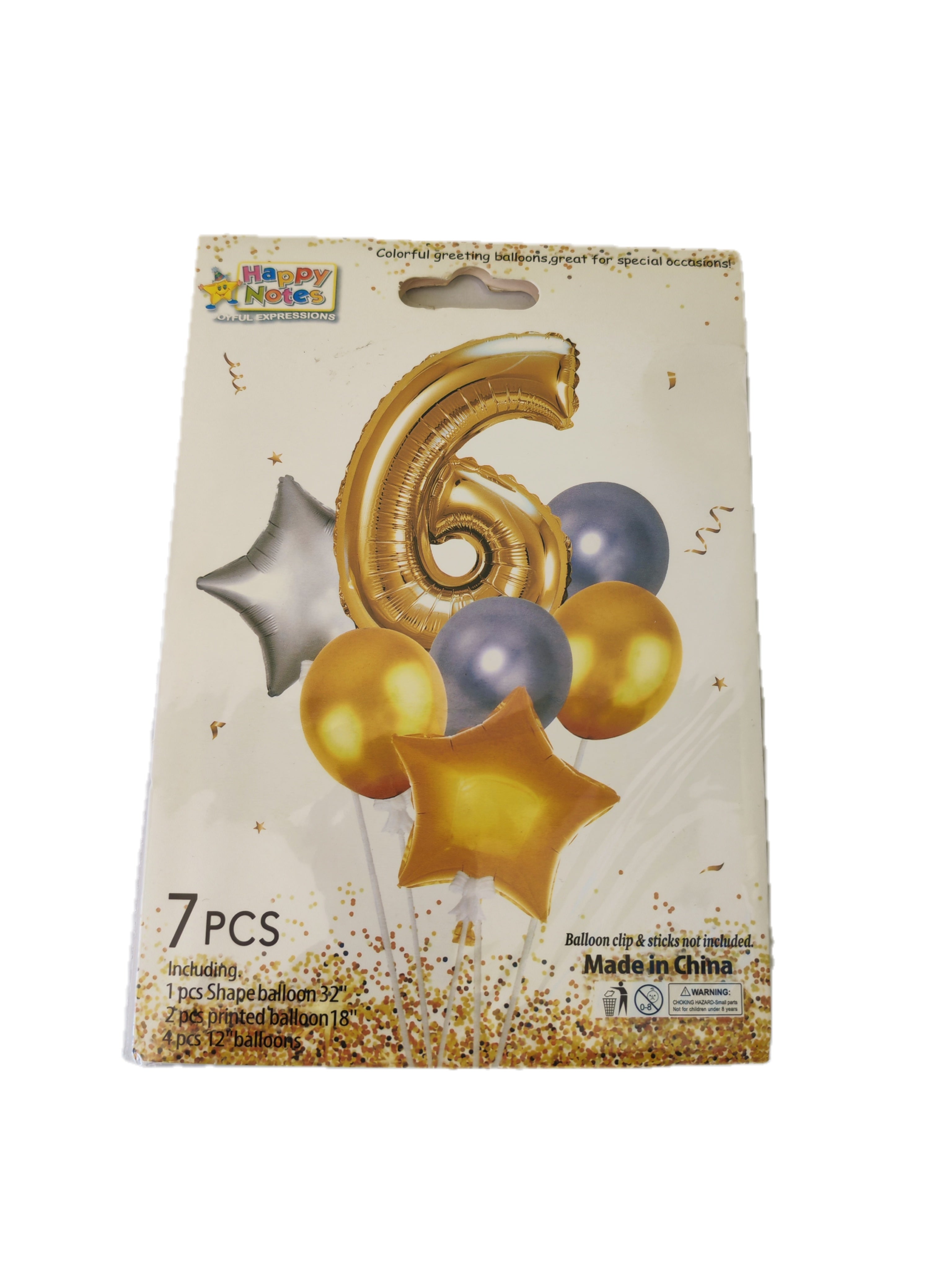 Set de Globos para Cumpleaños con Número - 7 piezas