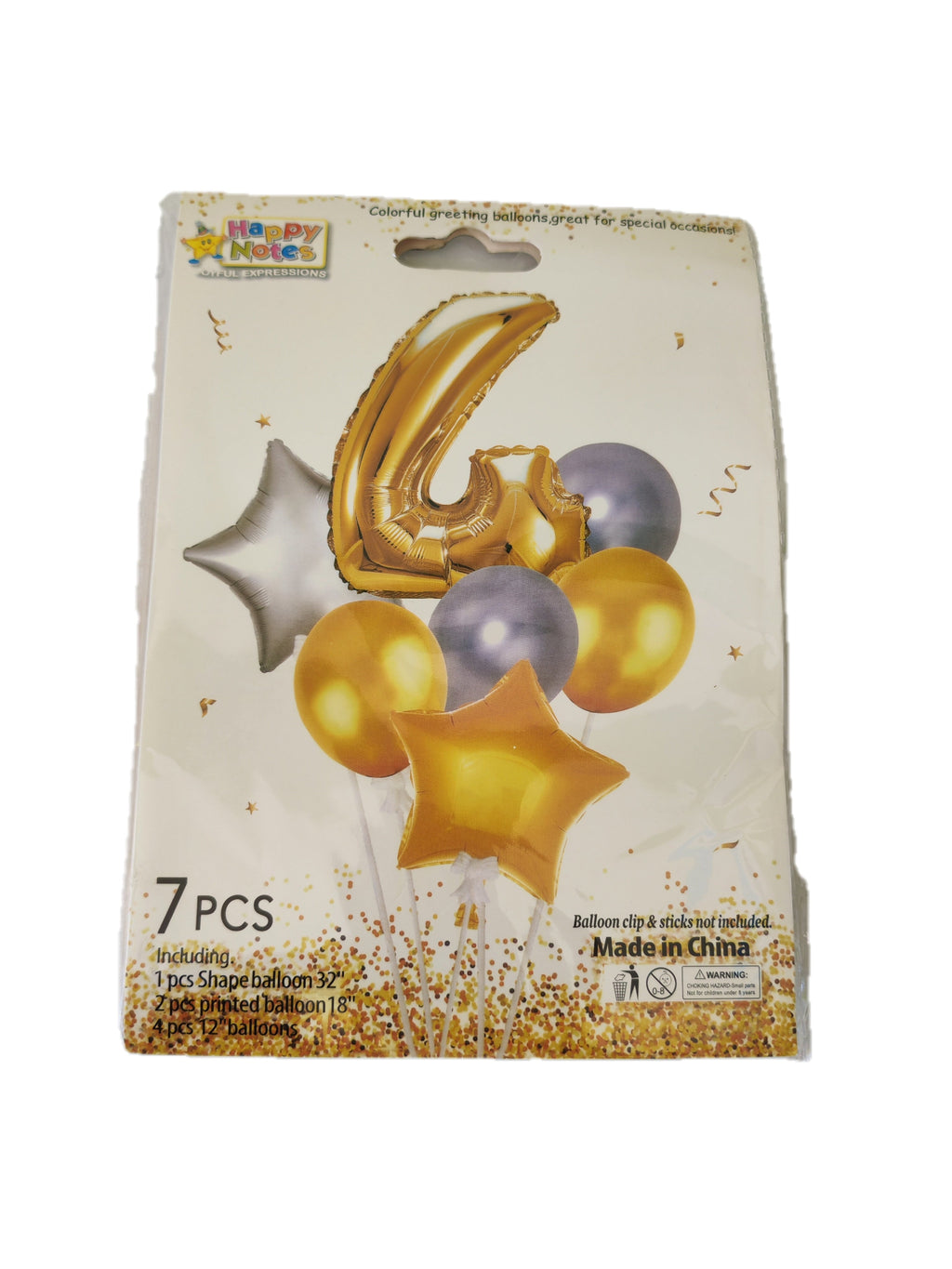 Set de Globos para Cumpleaños con Número - 7 piezas