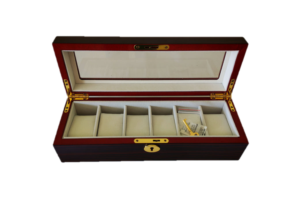 Caja de Madera con Llave para 6 Relojes