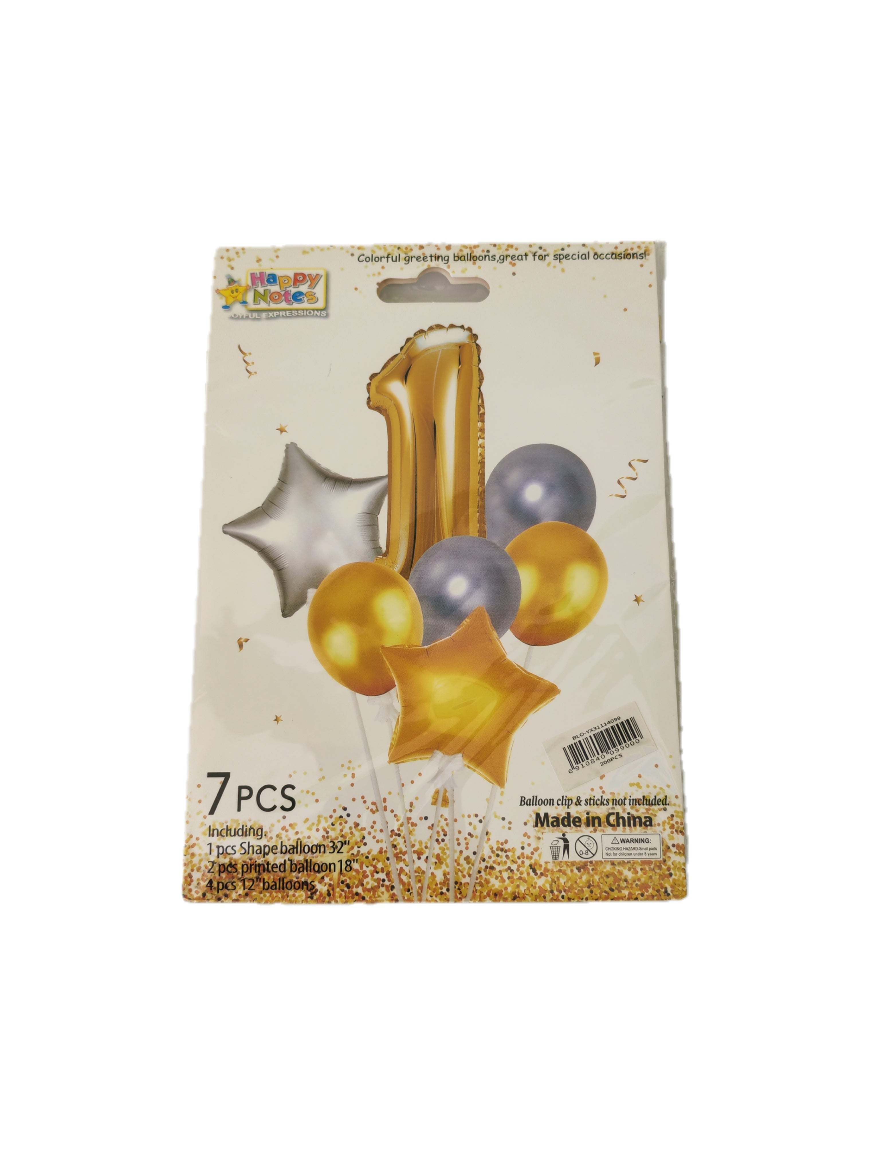 Set de Globos para Cumpleaños con Número - 7 piezas